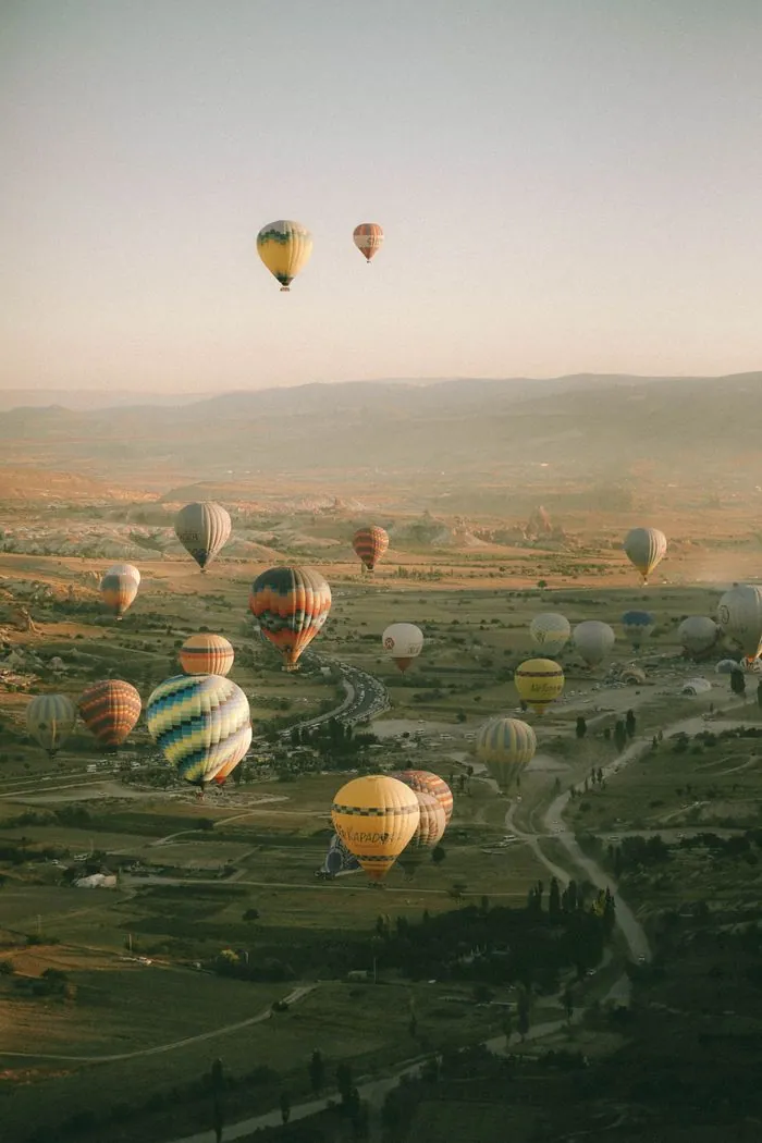 Hot-air balloons above Cappadocia