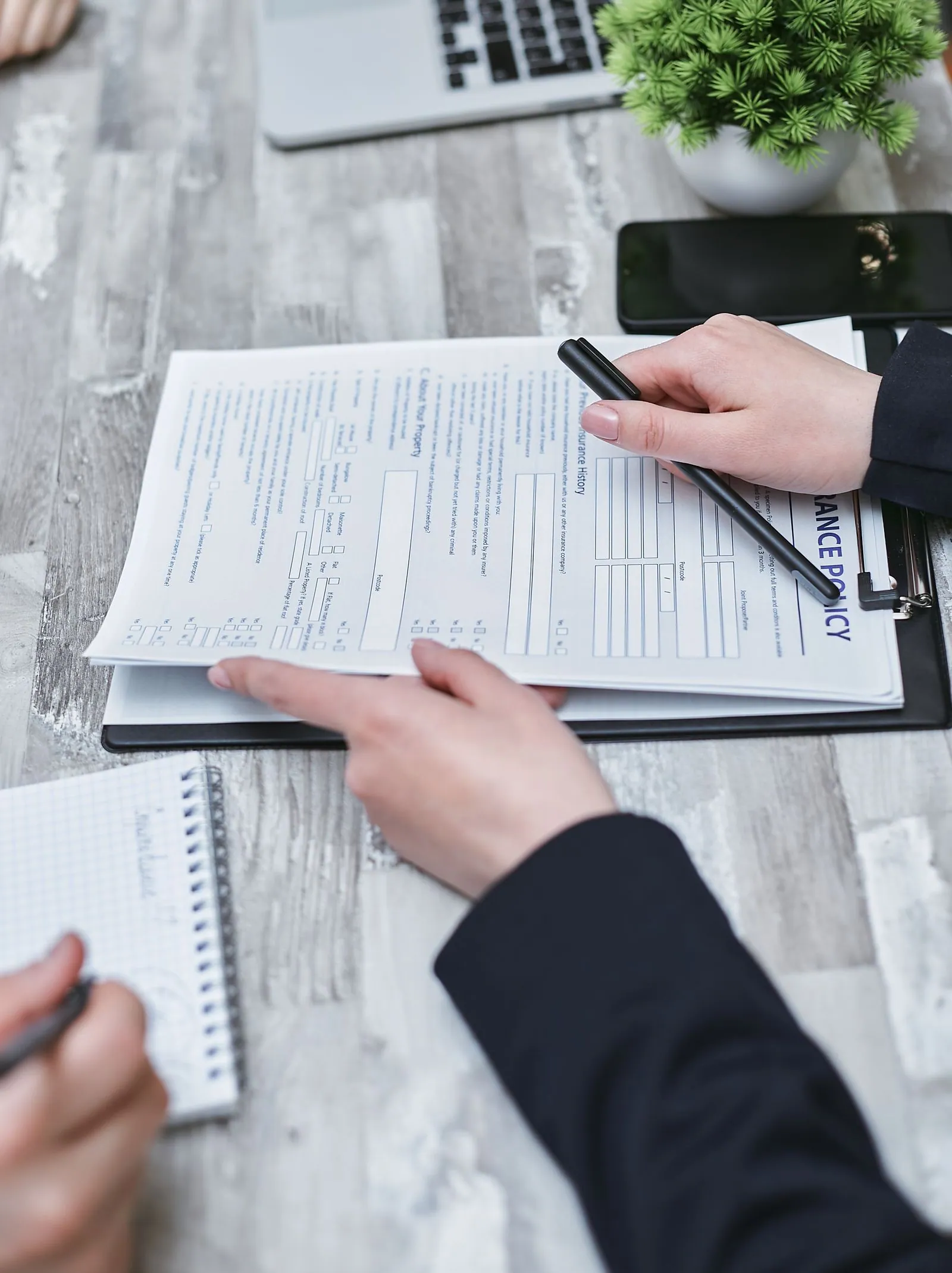 Insurance paperwork illustrating travel protection